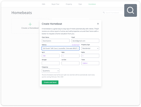 Shows a simple form which you would use to create a Homebeat
