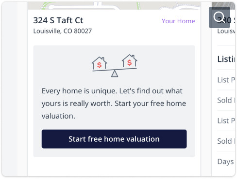 The Call to Action within your client's Homebeat that allows them to request a home valuation directly from you