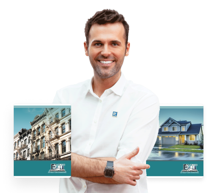 An agent with Exit Realty custom report covers